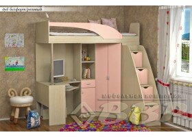 Детская кровать Беби Дуб белфорт/розовый